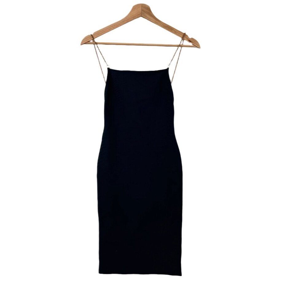 Miss Circle Gold Straps Fitted mini Dress